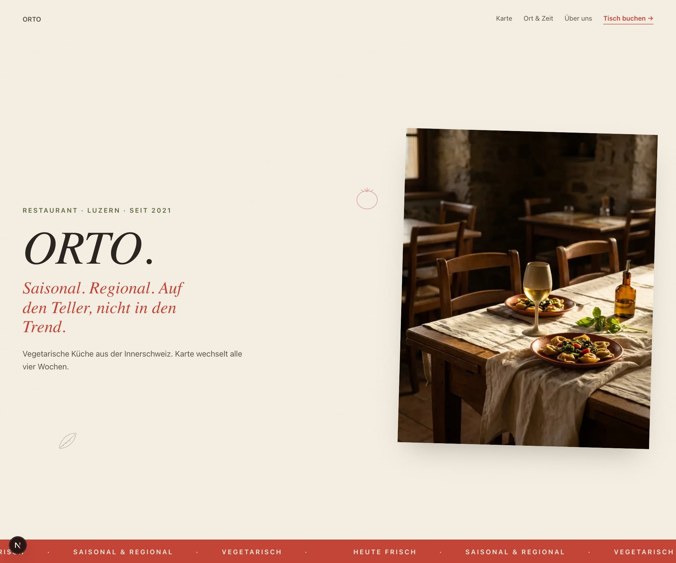 ORTO, Vegetarisches Restaurant
